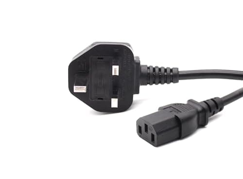 Image of UK Power Cable,Computer & Monitor Power Cable,1 Metre 3 pin Mains Power Lead UK Plug Kettle Lead Universal AC Power Cord for Monitors,LED LCD Smart TV, PC,Printer, etcs (1 M)