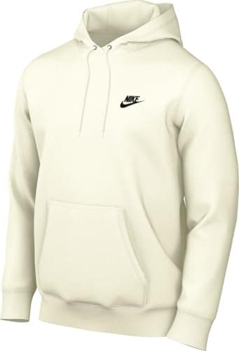 Image of Nike Men's Club Ft Po Hooded Sweatshirt, Sail/Sail/Black, S