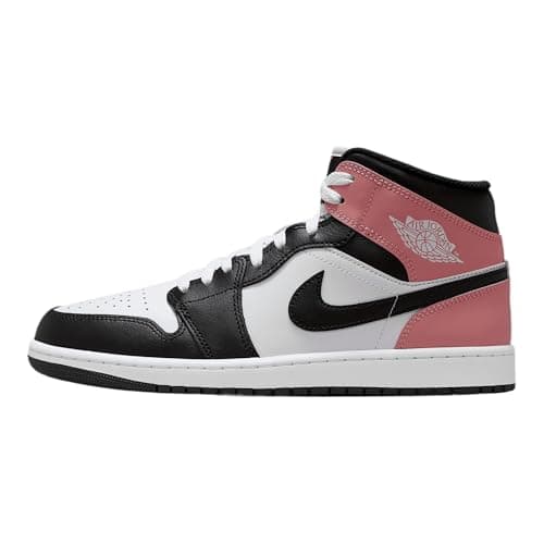 Image of Air Jordan 1 Mid Men's Shoes (DQ8426-100, White/Rust Pink/Black), White/Rust Pink/Black, 9 UK