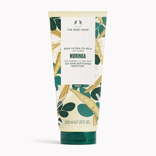 Image of The Body Shop Moringa Body Lotion (1x 200ml), Vegan Body Lotion for Dry Skin, 72hr Moisture, Nourishing Scent, Non-Greasy, Perfect for Body Care, 94% Ingredients of Natural Origin