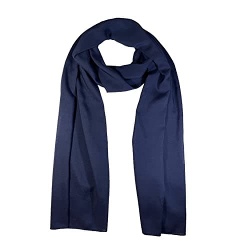Image of WESTEND CHOICE Ladies Scarves Large Plain Rayon Scarf Shawl Women Head Scarf Stole Neck Wrap women's scarves & wraps 180x70 cm (Navy)