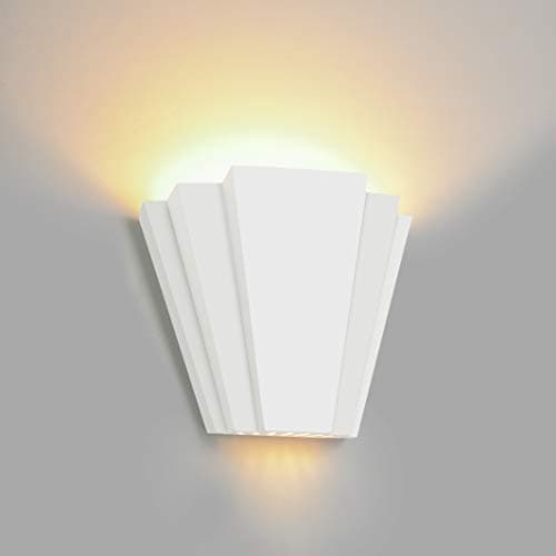 Image of HARPER LIVING Art Deco, Plaster Up/Down White Paintable Wall Light G9 Socket, Ideal for Living Room, Kitchen, Bedroom, Hallway, Hotel