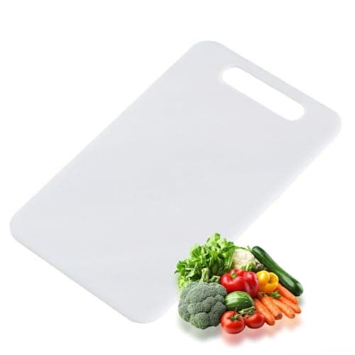 Image of Plastic Chopping Board – Non-Slip Cutting Board for Kitchen | Dishwasher Safe & BPA-Free | Easy Grip Handle | Ideal for Meat, Vegetables, Cheese, Bread – 30x20cm (White)