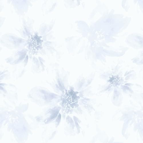 Image of Timeet Peel and Stick Wallpaper 17.32''×118.11'' Blue Floral Contact Paper Waterproof White Self Adhesive Vinyl Thicken Sticky Back Plastic Remoble Stick on Wallpaper for Wall Furniture Vinyl Wrap