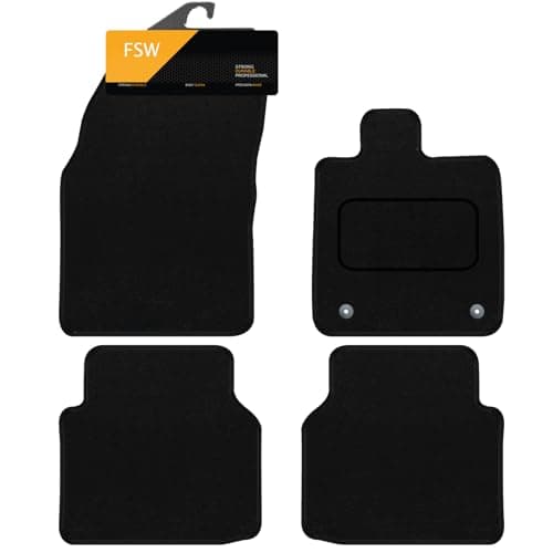 Image of FSW - Compatible with Fits Ford Explorer 2024-Onwards - Black Carpet - Non Slip - Granulated Backing - 4 Piece Set - Car Floor Mat Only - Black Trimming - Car Accessories