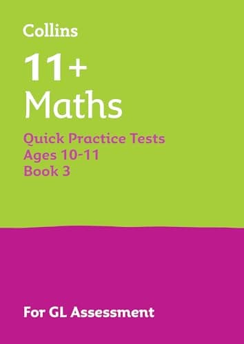 Image of 11+ Maths Quick Practice Tests Age 10-11 (Year 6) Set C: For the 2026 GL Assessment Tests (Collins 11+ Practice)