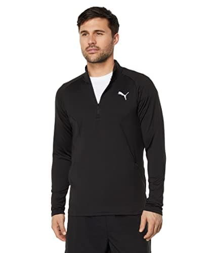 Image of PUMA - Mens Run Cloudspun Knit 1/2 Zip Top, Black, XXL