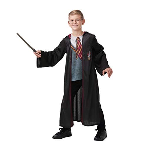 Image of Rubies Official Harry Potter Gryffindor Deluxe Robe Costume, Includes Wand and Glasses, Childs Size Large Age 7-8 Years Halloween