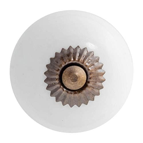 Image of Nicola Spring Round Ceramic Cabinet Knobs - White - Pack of 6