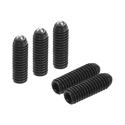 Image of sourcing map 10pcs Screw Thread Ball Plunger M4 x 12mm High Carbon Steel Hex Socket Spring Plunger Ball for Lubrication Pneumatic Tools, Black