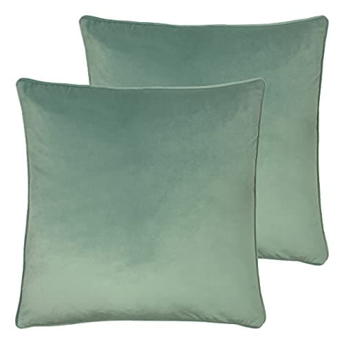 Image of Evans Lichfield Opulence Polyester Filled Cushions (Twin Pack), Polyester, Eau De Nil