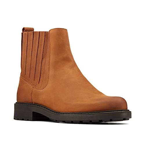 Image of Clarks Orinoco2 Mid Leather Boots In Brown Snuff Standard Fit Size 3.5