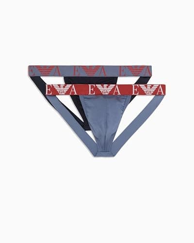 Image of Emporio Armani Man Bold Monogram 2-Pack Thong Blue S