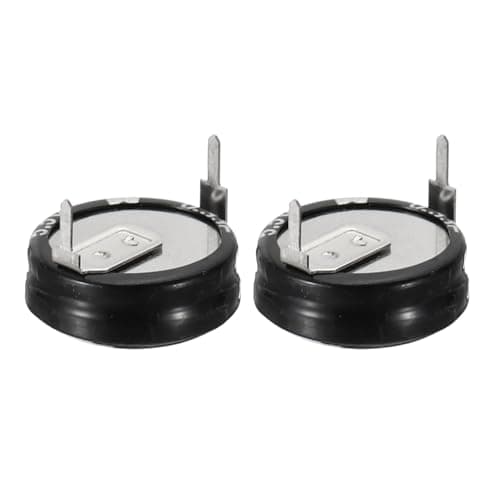 Image of PATIKIL 2 Pcs 5.5V Super Capacitors, 0.33F H-Shaped Button Capacitor High Energy Low Resistance High Consistency for AC Motor Power Display Screen, Black