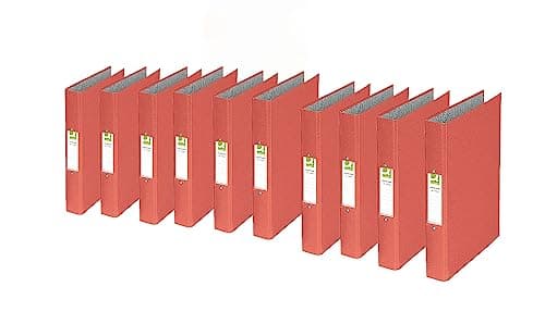 Image of Q-Connect KF20036 2-Ring Binder A4 25mm Paper-Backed - Red (Pack of 10)