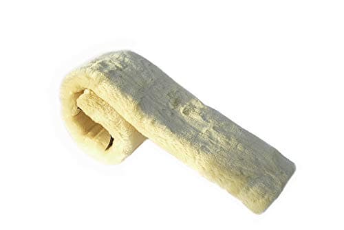 Image of Rhinegold Fluffy Girth Sleeve for Horses - Natural - Luxury Fur Fabric Horse Girth Sleeve with Non-Slip Lining. Luxury Equestrian Horse Accessories & Horse Equipment