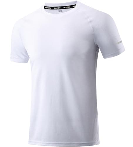 Image of 1 Pack T Shirts for Men, Moisture Wicking Dry-Fit Short Sleeve T-Shirts, Athletic Running Gym Workout Sports Tee Tops White-3XL