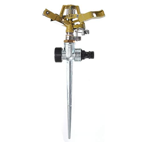 Image of Holzsammlung Impulse Garden Sprinkler, 360 Degree Heavy Duty Impact Lawn Sprinkler Irrigation Sprayer with Metal Spike for Watering Plants Flowers Veggies(B)