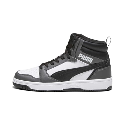 Image of Puma Unisex Adults Rebound V6 Sneakers, Puma White-Puma Black-Shadow Gray, 8 UK