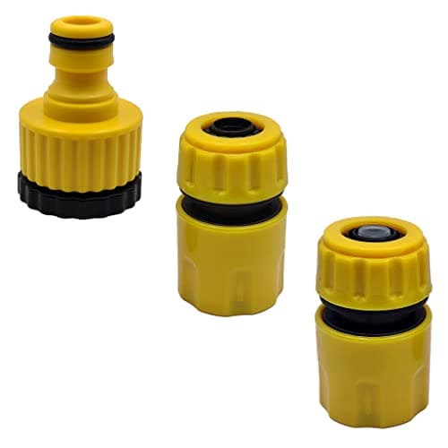 Image of Pipestation Garden Hose Connector Set - Tap Hose Connector for Outdoor Hose - Hose Tap Connector Compatible with Hozelock - BSP Threaded Fittings for 3/4 inch & 1/2 inch Hosepipe