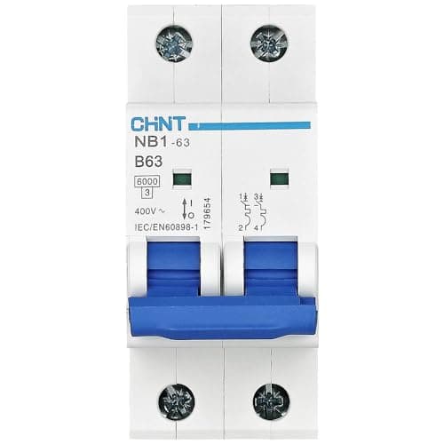 Image of Chint NB1-63B2P06 Miniature Circuit Breaker, 6 A, 2 Pole, B Curve, 6 kA