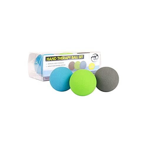 Image of Fitness Mad Hand Therapy Balls, Stress Relief Ball, Improve Hand Grip Strength, Set of 3, Strengths, Ideal for players of Racket Sports & Rehab