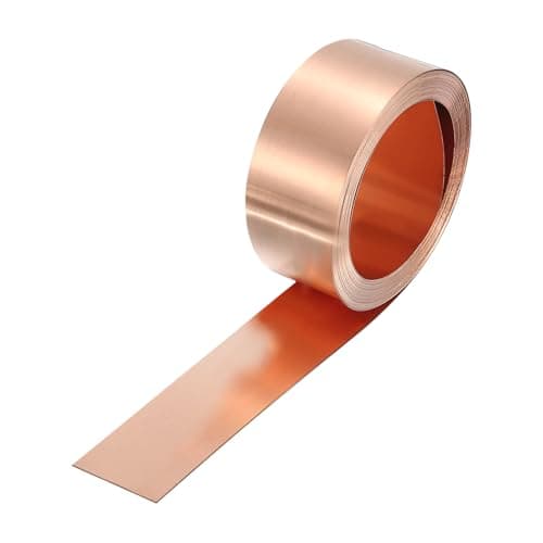 Image of sourcing map Copper Sheet Roll 2500mm x 20mm x 0.5mm, 1" x 8.2ft 38 Gauge 99.9% Pure Copper Flashing Strip Metal Foil Plate for Electricity DIY Projects (Multiple Sizes)