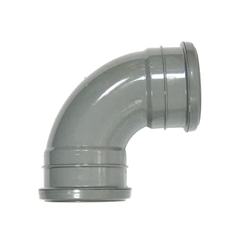 Image of FLOPLAST 110mm Ring Seal Soil 92.5 Degree Double Socket Bend - Grey