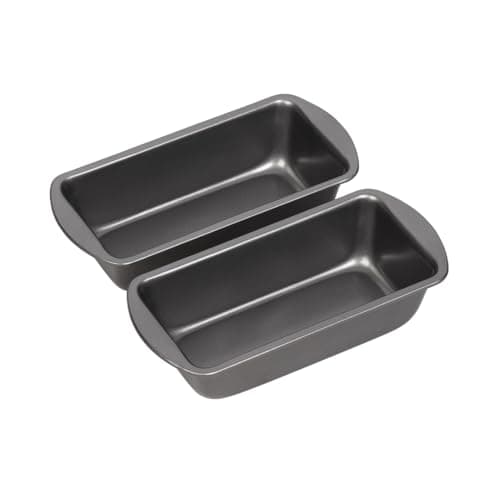 Image of Chef Aid Non-Stick Loaf Tins Set of 2, 1lb (454g) Bread and Cake Baking Pans, Easy Clean Carbon Steel, Ideal for Homemade Bread or Cake, Grey
