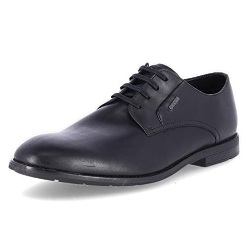 Image of Clarks Ronnie Walk GTX, mens Ronnie Walk GTX Derbys, Black Black Leather Black Leather, 8 UK (42 EU)