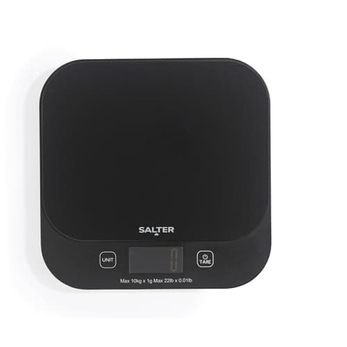 Image of Salter Expert Digital Kitchen Scale - 10kg Capacity, Waterproof & Washable Platform, Add & Weigh Multiple Ingredients, Aquatronic For Measuring Liquids, Easy Read LCD Display, Includes Battery