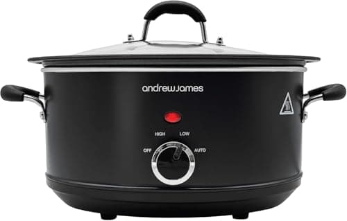 Image of Andrew James 3.5L Slow Cooker – Sear-to-Simmer - Large Hob-Proof Aluminium Pot, Shatter-Resistant & Easy-Clean Design 3 Heat Settings & Glass Lid, Ideal for Family Meals, Curries & Batch Cooking