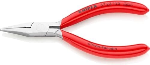 Image of KNIPEX Flat Nose Pliers for Precision Mechanics Chrome-Plated with Plastic Coating 125 mm, 37 23 125
