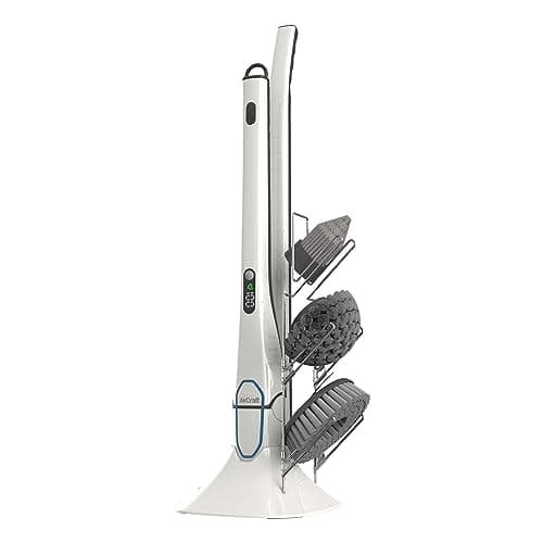 Image of AirCraft Home, PowerScrub Cordless Cleaning Kit Electric Scrubber Multi Surface Metal Gears Digital Display Stand 2 Speed 120cm Extension