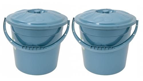 Image of Best House | Plastic Bucket with Lid Handle | 15 Litres | BLUE | 2 Pcs | Household Bucket | Storage Buckets Bin Container, Multipurpose Use for Home, Garden and Workshops (Pack of 2)