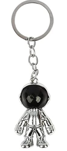 Image of 3D Space Spaceman Keychain Robot Metal Car KeyRing Nasa Backpack Charm Creative Astronaut Keychain For Woman/Men/Kids Spaceman Bag Key Ring Trinket (Silver)