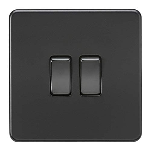 Image of Knightsbridge SF3000MBB Screwless 2G 2-Way Switch Rockers, 230 V, Matt Black