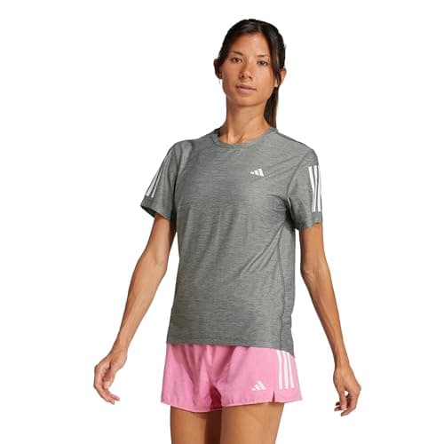 Image of adidas Women's Own the Run T-Shirt, Grey/White Melange, XXS