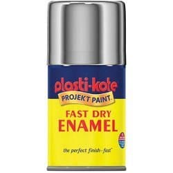 Image of Plasti-kote Fast Dry Enamel 100ml Aerosol Chrome