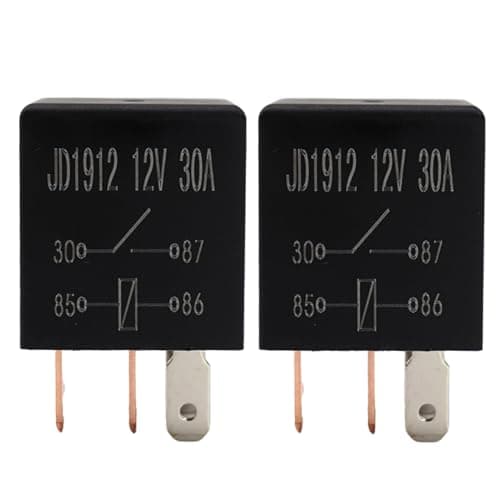 Image of 2PCS 12V Relay 30A 4-Pin Heavy Duty Automotive Relays for Car Truck Motorcycle Electrical Systems, Multi-Purpose Standard Power Relay Kit for Horn, Lights, Fuel Pump, Fans and 12V Accessories