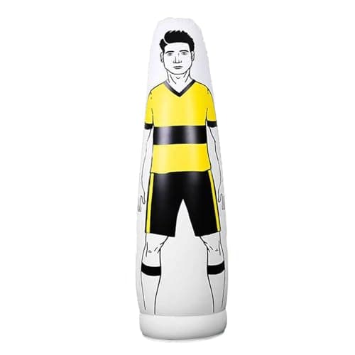 Image of Zanthicia Goal Keeper Soccer Trainer Tumbler Tool For Improving Goal Scoring Precision And Power In Football Training With Durable PVC Construction Soccer Training Inflatable, yellow, 175cm
