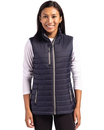 Image of Clique Women's Valhalla Eco Full Zip Puffer Vest, Dark Navy, XXL
