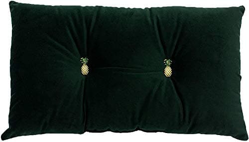 Image of Paoletti - Pineapple Cushion Prefilled-Button Cushion-100 Spot Clean Only-30 X 50cm Inches, Polyester, Emerald Green, 30cm X 50cm (12" X 20")