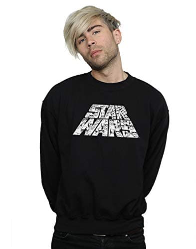 Image of Absolute Cult Star Wars The Rise Of Skywalker Trooper Filled Logo Men's Sweatshirt Black XXXXX-Large