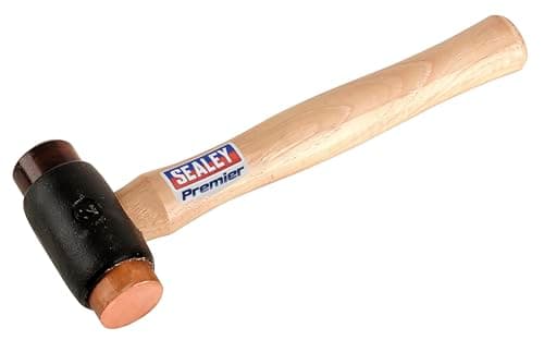 Image of Sealey Crf25 Copper/Rawhide Faced Hammer 2.25Lb Hickory Shaft