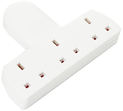 Image of 3 Way Triple Gang UK 3 Pin Multi-Socket Plug Extension Mains Adaptor British Approved 13A - White