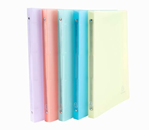 Image of Exacompta - Ref. 51170E - Set of 5 flexible PP Chromaline binders - 4 round rings diameter 15 mm - Spine 20 mm - External dimensions: 32 x 25 cm - A4 file format - 5 assorted colors