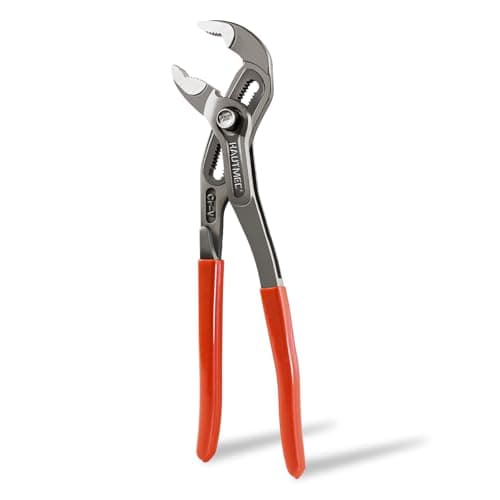 Image of HAUTMEC 180mm(7") Water Pump Pliers, Fast Adjustable Tongue and Groove Joint Pliers, V-Jaw with Comfort Grips, Rust-Proof CRV Steel Construction for Plumbing, Home Repair, and Pipe Fittings