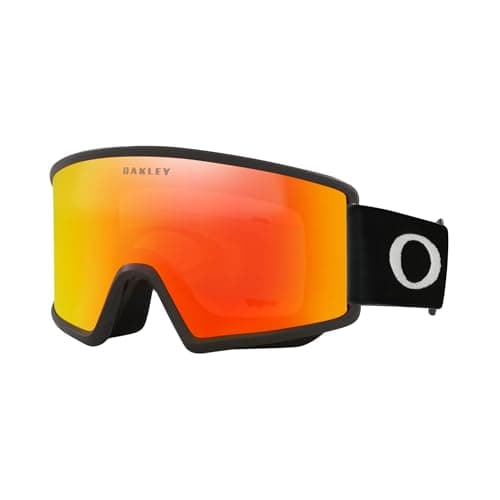 Image of Oakley Target Line M OO7121 Black/Fire Ski Goggles for Men for Women + Spare Grey Lens+ Bundle Accessory Leash Kit, Microfiber Pouch