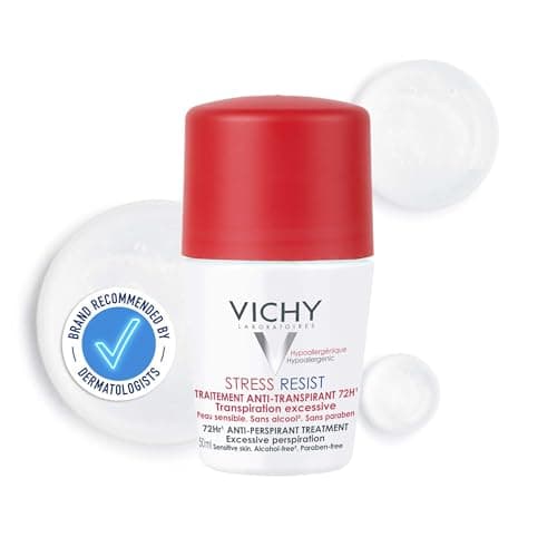 Image of Vichy Deodorant Dermo-Tolerance, 72HR Stress Resist Roll-On Anti-Perspirant, For Sensitive Skin, With Perlite & Perspicalm, 50ml